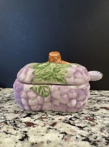 Vintage Ceramic Purple Berry Jam Server • Easter Spring 5”x4” - Picture 1 of 4
