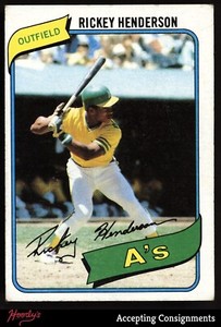 1980 Topps #482 Rickey Henderson ROOKIE RC ATHLETICS VG/EX - EX