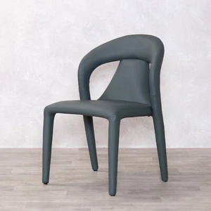OCEAN GREEN FULLY UPHOLSTERED DINING CHAIR FAUX LEATHER EASY CLEAN - Picture 1 of 13