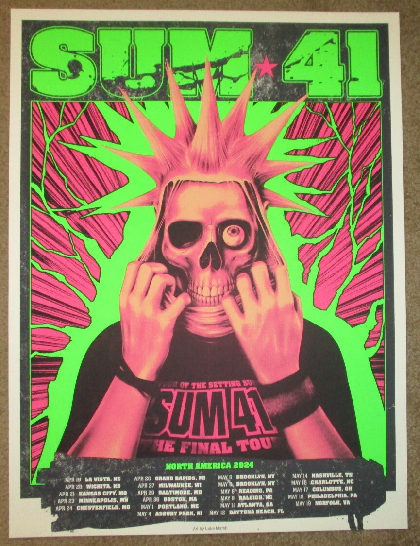 ◆希少！新品◆SUM41 North America 2024 tourポスター Sum 41 North America (Leg 2) Tour Poster 2024 : r/Sum41