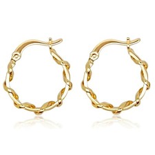 BOUCLES d'oreilles Créoles 20mm Plaqué Or 18 carats - NEUVES