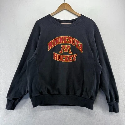 Sudadera De Colección Universidad de Minnesota Para Hombre Grande Negra Hockey Tejido Inverso Foto 1 de 4