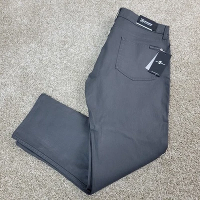 NWT 7 For All Mankind Slimmy Tapered Mens 36 Gray Denim Stretch Jeans - Image 1 of 4