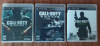 Call Of Duty Black OPS + Call Of Duty Ghosts + COD MW3 PS3 (PlayStation 3 Lot) - Image 1 of 4