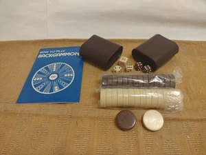 Backgammon Xtralarge Kingstone 30 Speckled Pieces+Shakers Dice Instructions - Picture 1 of 5