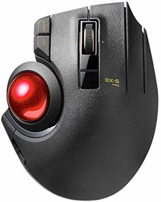 Elecom Wired/Wireless Track ball Silent Thumb 8 button Mice Black M-XPT1MRXBK - Image 1 of 4