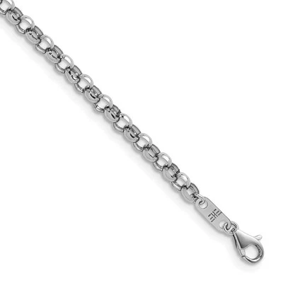 Platinum Polished 3.4mm Solid Rolo Chain Necklace 18" for Women 9.91gm - Image 1 of 4