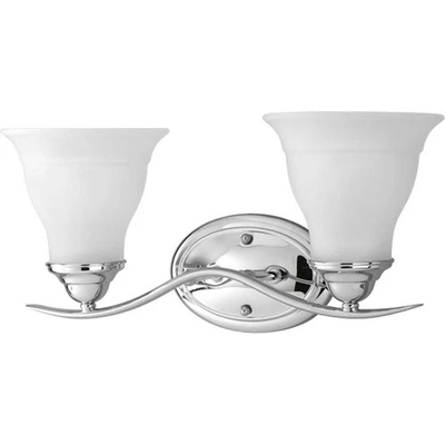 Progress Lighting, P3191-15, Trinity, Chrome 2 light Vanity Light, Dimmable, NIB - Image 1 of 4