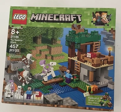 NIB! LEGO Minecraft 21146 The Skeleton Attack 457 Pcs- retired - Image 1 of 4