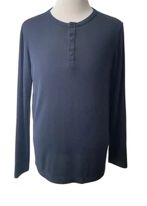 Theory Men's Snap Henley Black Modal Activate Jersey Sz XL Minimalist Casual EC - Picture 1 of 23
