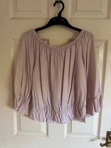 Damen Zara Hellrosa Тop 3/4 Arm Größe Uk8 - Bild 1 von 3