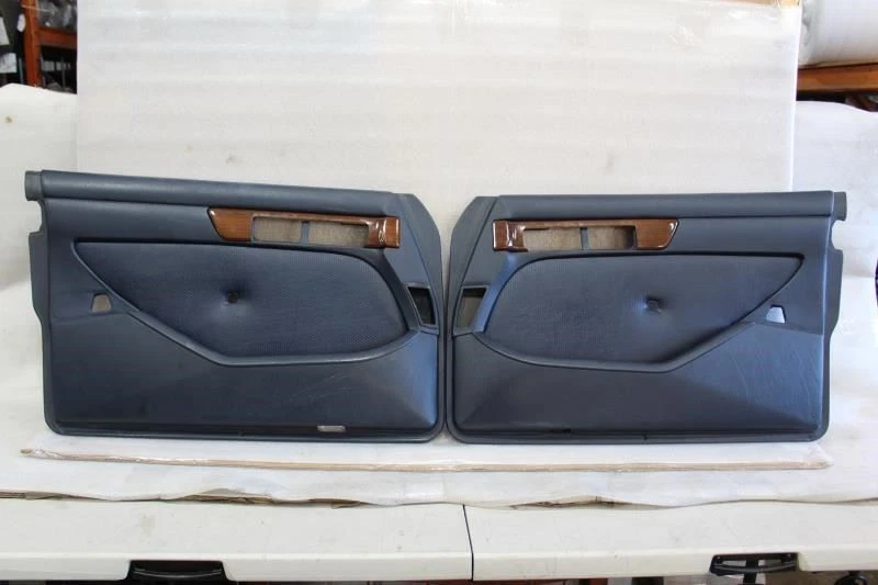1986 1987 1988 1989 MERCEDES 420SEL FULL SET 4 DOOR TRIM PANELS FRONT REAR BLUE - Image 1 of 4