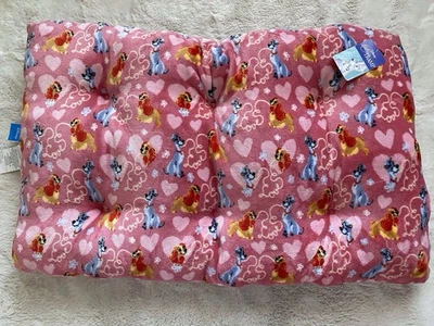 Disney Lady And The Tramp Dog Pillow Pet BED Super Soft 23” X 36” Pink Hearts - Image 1 of 4