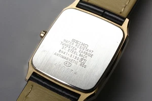 [Near MINT] Vintage Seiko Dolce 8N41-5130 Gold 27mm Tank Shape Mens Quartz Watch - Picture 1 of 11