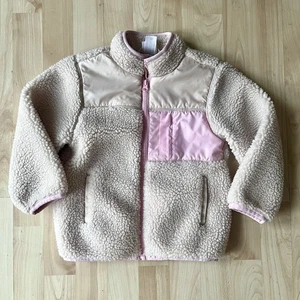 Child Hanna Andersson Cream & Pink Fleece Jacket Size 4 - Picture 1 of 4