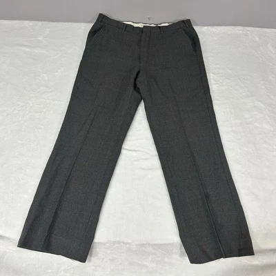 Vintage LL Bean Pants Mens (32,27) Gray Straight Leg Pure Wool US Made 70s - Image 1 of 4