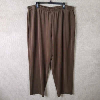 Susan Graver Pants Womens 3X Brown Pull On Slinky Casual Elastic Waist Stretch - Image 1 of 4