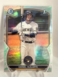 2023 Bowman Cromo 1° Daniel Guilarte #21 Lunar Glow Rifrattore Rookie Brewers - Foto 1 di 2