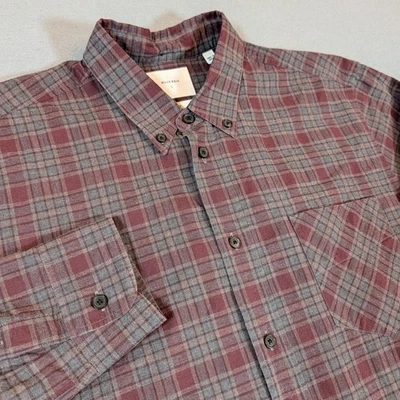 Camisa Billy Reid Para Hombres A Cuadros Abotonada Manga Larga Algodón Talla Grande Delgada Foto 1 de 4