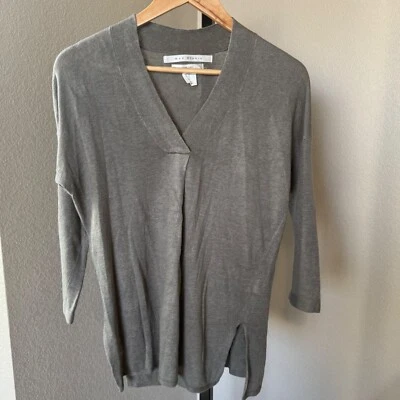 Suéter Pullover Max Studio Lino Cuello en V Mujer XS Manga 3/4 Verde Oliva Foto 1 de 4