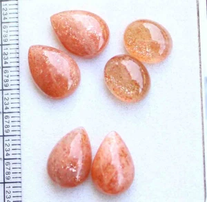 26.50 Cts 100% Natural Golden Sunstone Pear Cabochon 10.5*14 mm Loose Gemstone - Picture 1 of 4