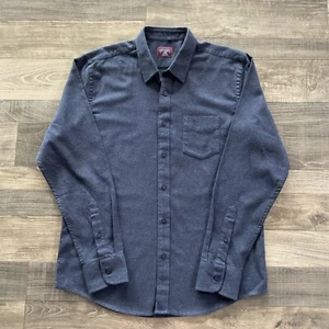 UNTUCKit Flannel Button Up Shirt Size Men's LARGE Slim Fit Blue 100% Cotton - Picture 1 of 11