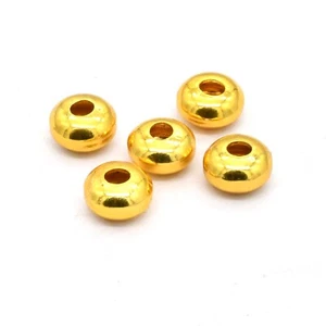 75 PCS 8X5MM SAUCER SPACER BEAD 18K GOLD PLATED 89 - Picture 1 of 6