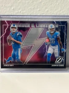 2023 Panini Zenith - Jared Goff / Jahmyr Gibbs Thunder & Lightning #8 (RC) Lions - Picture 1 of 2