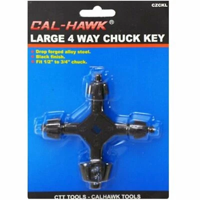 CTT-TOOLS CAL-HAWK - 4 Way Drill Chuck Key for 3/8", 1/2", 3/4", 1" Chucks NEW
