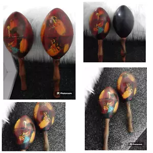 Vintage Maracas handbemalte spanische Flamenco Tänzerin Matador Stierkämpfer - Bild 1 von 12