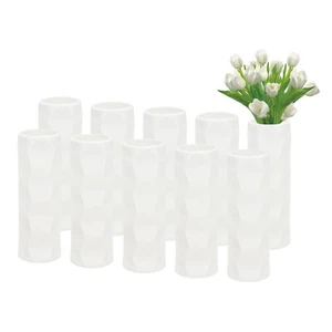 Flower Vases, 10pcs Stylish Flower Vases for Bouquet Plastic Flower Vase, White - Picture 1 of 7