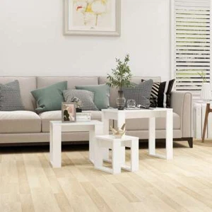 3 PCS Nesting Tables Side Coffee Table Sofa End Accent Desk Nightstand Storage - Picture 1 of 10
