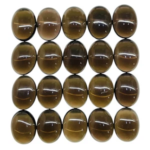 20 Pcs Natural Smoky Quartz 16x12mm Oval Cabochon Loose Wholesale Gemstones Lot - Bild 1 von 10