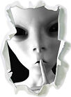 Alien - nicht reden Kunst B&W - 3D-Look Papier Wandtattoo Aufkleber-Sticker