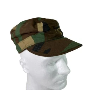 Vintage Military COMBAT CAP DLA 1981 Woodland Camouflage Pattern Mens Size 6 3/4 - Picture 1 of 9
