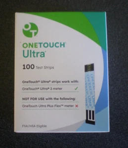 One Touch Ultra Blood Glucose Test Strips 1 Box 100 Count EXPIRES 9/30/2025 - Picture 1 of 3