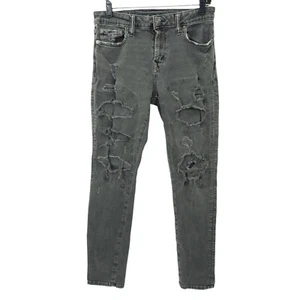 American Eagle Jeans Airflex+ READ Black Men Size 30 x 30 Distressed Slim Skinny - Picture 1 of 16