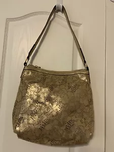 PERFORATED SHOULDER BAG from NEW DIRECTIONS - GOLD METALLIC - Picture 1 of 7