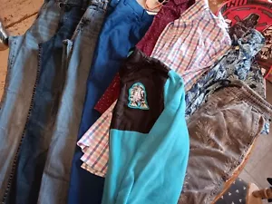 Boys Clothing Lot, 11 Pieces, Some 100% Cotton, Jeans & More Size 10-16 GUC - Picture 1 of 23