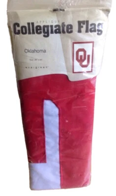BANDERA CASA HORIZONTAL UNIVERSIDAD DE OKLAHOMA, CON LICENCIA, 28 x 44, ROJA Y BLANCA Foto 1 de 4