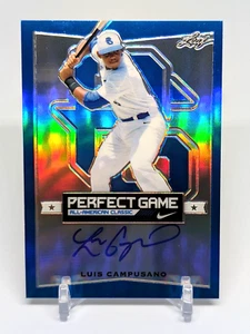 Luis Campusano 2016 Leaf Metal Perfect Game BLUE PRIZM ON-CARD AUTO #'D /50 - Picture 1 of 10