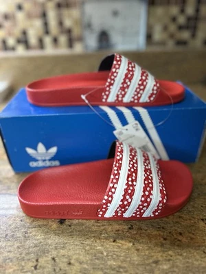 NUEVAS SANDALIAS MUJER ADIDAS ADILETTE TRÉBOL TOBOGANES ~ TALLA US 6 FX5921 LUNARES Foto 1 de 4