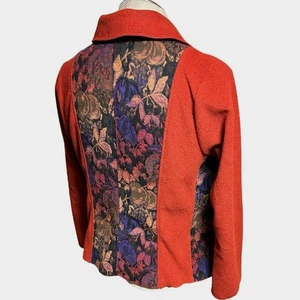 COLDWATER CREEK Women's Red Tailor Blazer Jacket Floral Med Business Work Career - Picture 1 of 10