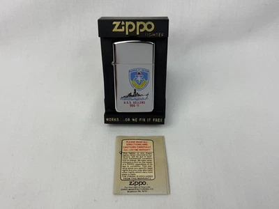 1986 Zippo EUA Isqueiro fino Sellers DDG 11 da Marinha dos EUA vintage sem impressão - Imagem 1 de 4