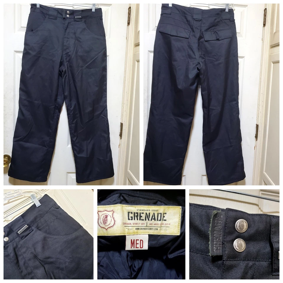 Pantalones de nieve Grenade para hombre medianos negros snowboard esquí invierno forrados impermeables Foto 1 de 4