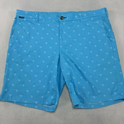 Columbia PFG Shorts Mens 40 Blue Regular Fit Fishing Marlin Print Chino Casual - Image 1 of 4