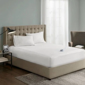 Serta Full Waterproof Electric Heated Mattress Pad: 10 Heat Settings, - Picture 1 of 6