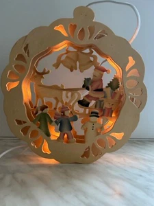 Fensterbild aus Holz 3D Weihnachtsdeko 230 V mit Schalter - Bild 1 von 3
