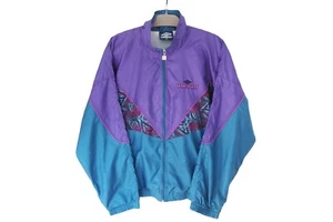Vintage UMBRO Track Jacket Full Zip Size M blue/purple 90s sport windbreaker - Picture 1 of 8