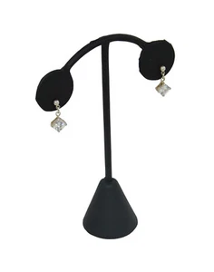 Black Leatherette Earring Stud Display Tree Drop Jewellery Presentation Stand - Picture 1 of 2